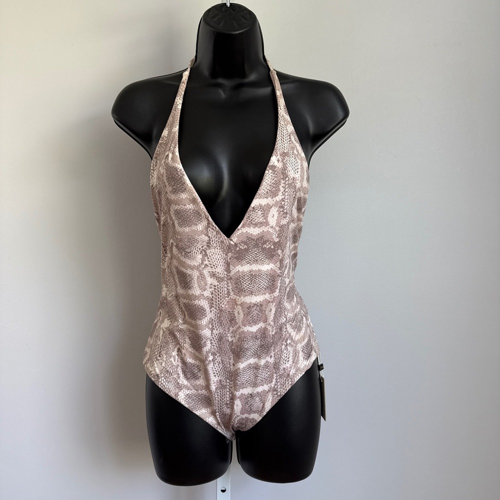 Vitamin A sz S snakes print Swimwear Halter One Piece Swimsuit Resort Vacation‎